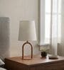 White Ura Contemporary Metallic Table Lamp