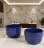 Urban Blue Glaze Ceramic Bowl Set of 2(320ml Each)