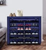 Serene Fabric  12-Shelves Collapsible Shoe Rack In Blue Colour