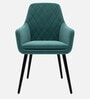 Modern Dining Chair With Armrest In Teal Color