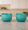 Urban Green Glaze Ceramic Bowl Set of 2(320ml Each)