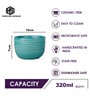 Urban Green Glaze Ceramic Bowl Set of 4(320ml Each)
