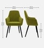 Modern Dining Chair with Armrest In Green Color