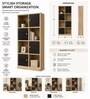 Urban Majesty Premium Multi Utility Rack Book Shelf In Sylvan Oak Light Finish