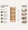 Urban Majesty Premium Multi Utility Rack Book Shelf In Sylvan Oak Light Finish