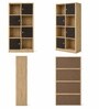 Urban Majesty Premium Multi Utility Rack Book Shelf In Sylvan Oak Light Finish