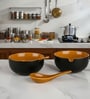 Urban Mattee Black Ceramic Bowl Set of 2(240ml Each)