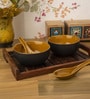 Urban Mattee Black Ceramic Bowl Set of 2(240ml Each)