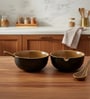 Urban Mattee Blue Ceramic Bowl Set of 2(240ml Each)