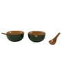 Urban Mattee Green Ceramic Bowl Set of 2(240ml Each)