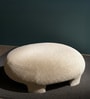 Urban Opulence Velvet Fabric Bench Ottoman In Cream Colour