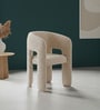 Urban Opulence Boucle Dining Chair In White Colour