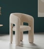 Urban Opulence Boucle Dining Chair In White Colour