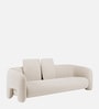 Urban Opulence Velvet Fabric Three-Seater Sofa In White Colour