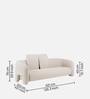 Urban Opulence Velvet Fabric Three-Seater Sofa In White Colour