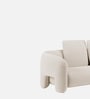 Urban Opulence Velvet Fabric Three-Seater Sofa In White Colour