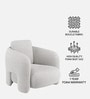 Urban Opulence Velvet Fabric One-Seater Sofa In White Colour