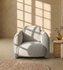 Urban Opulence Velvet Fabric One-Seater Sofa In White Colour