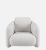 Urban Opulence Velvet Fabric One-Seater Sofa In White Colour