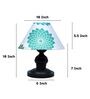 Urban Radiance Black Metal Table Lamp With Dahlia Floral Print Satin Shade