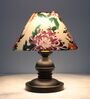 Urban Radiance Black Metal Table Lamp With Carnation Print Satin Shade
