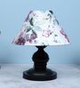 Urban Radiance Black Metal Table Lamp With Cobra Saffron Print Satin Shade