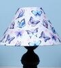 Urban Radiance Black Metal Table Lamp With Butterfly Print Satin Shade