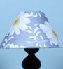 Urban Radiance Black Metal Table Lamp With Narcissue Floral Print Satin Shade