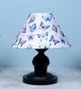 Urban Radiance Black Metal Table Lamp With Butterfly Print Satin Shade