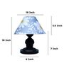 Urban Radiance Black Metal Table Lamp With Narcissue Floral Print Satin Shade