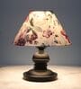 Urban Radiance Black Metal Table Lamp With Cobra Saffron Print Satin Shade