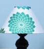 Urban Radiance Black Metal Table Lamp With Dahlia Floral Print Satin Shade
