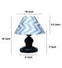 Urban Radiance Black Metal Table Lamp With Maze Print Satin Shade
