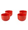 Urban Red Glaze Ceramic Bowl Set of 4(320ml Each)
