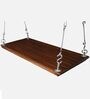 Kamaka Teak Wood Plank Swing in Brown Colour