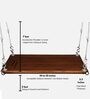 Kamaka Teak Wood Plank Swing in Brown Colour