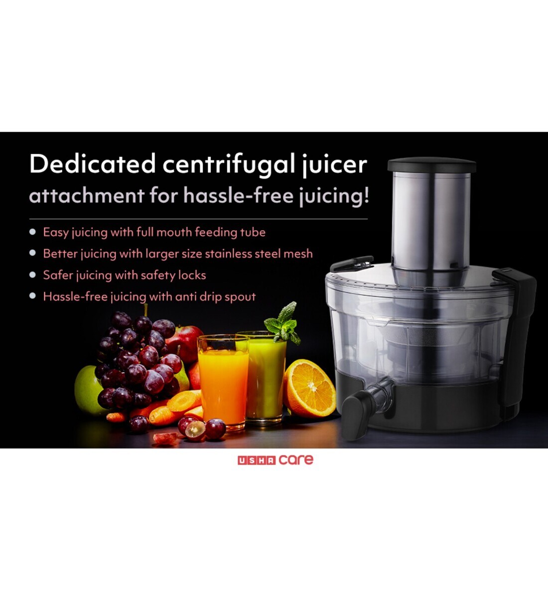 Buy Usha 3811 1000W Food Processor & Citures Juicer with13 Accessories