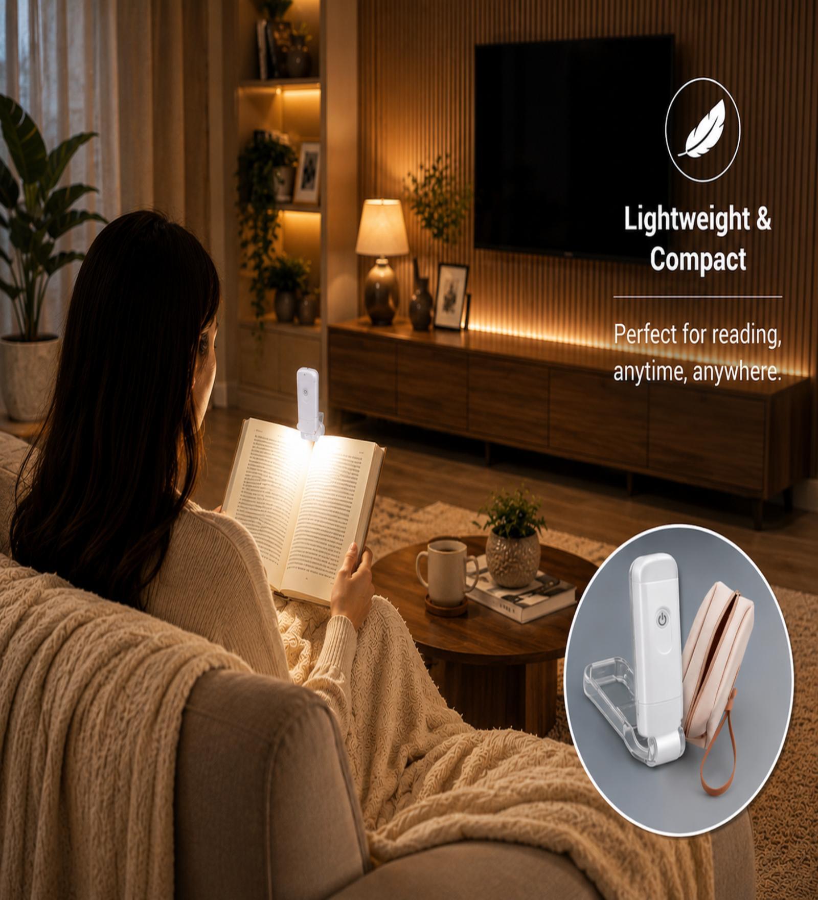 Clip-On Book Reading Light- USB Rechargeable 