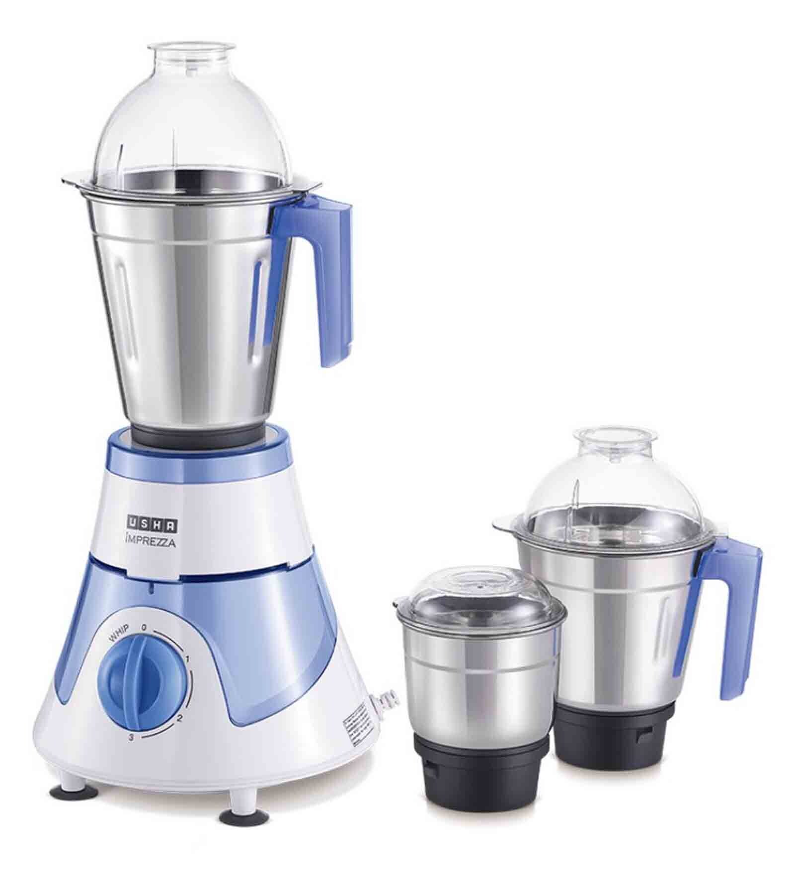 Buy Usha 3563 Imprezza 600W Mixer Grinder with 3Jars (White/Blue) at 38