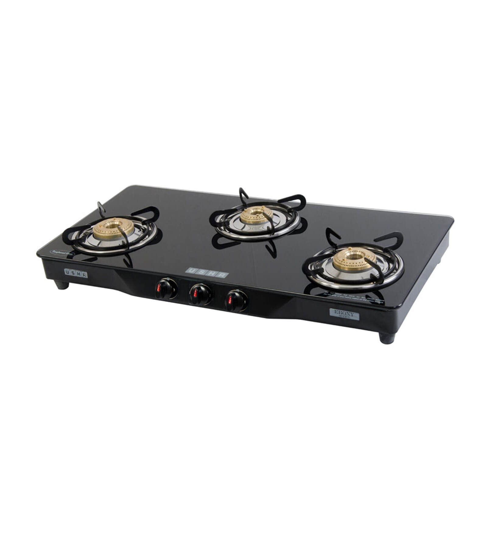 Buy Usha Ebony Toughened Glass 3 Burner Gas Stove (Model GS3 001