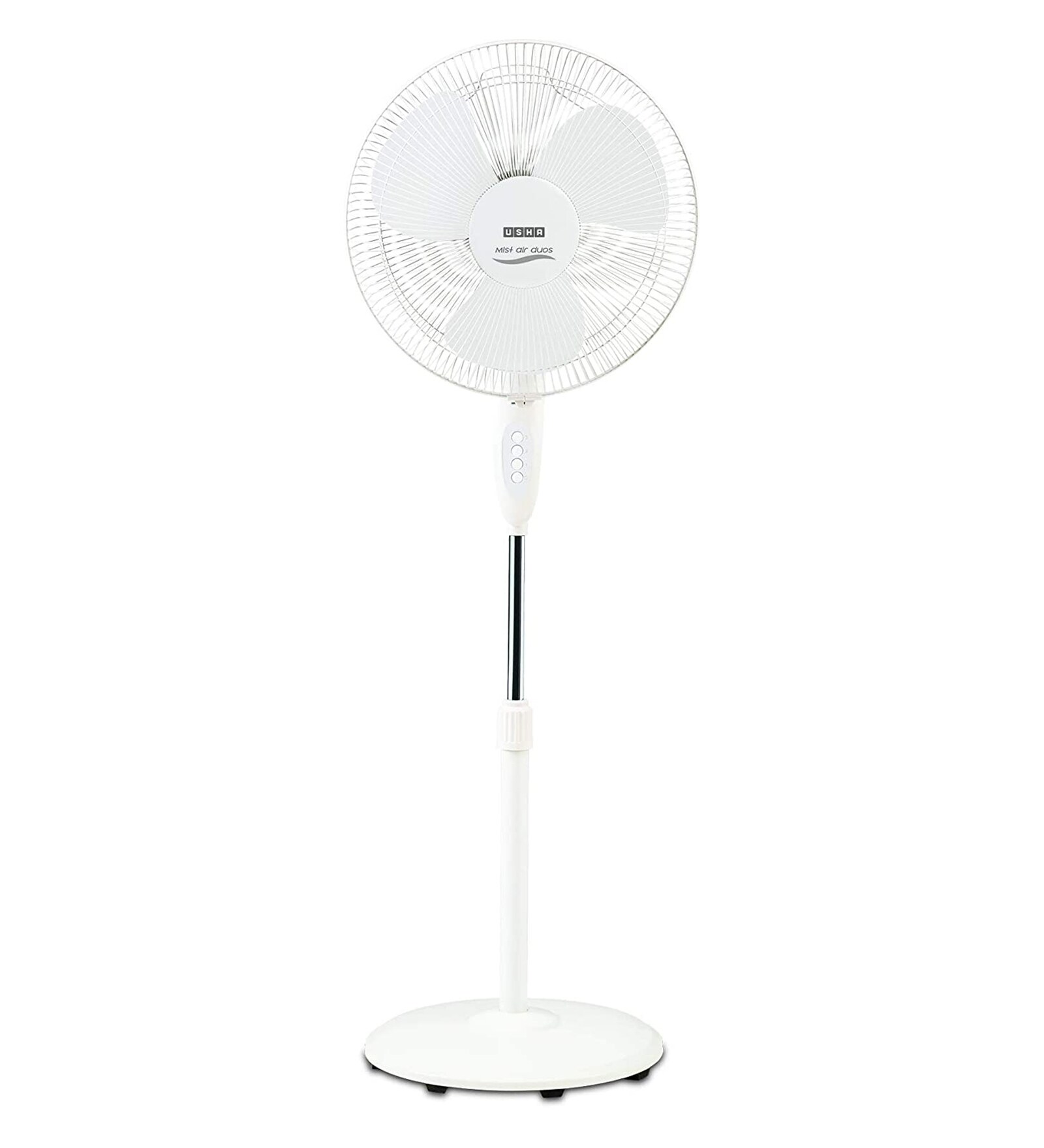 Usha Mist AIR DUOS 400mm Pedestal Fan in White Colour