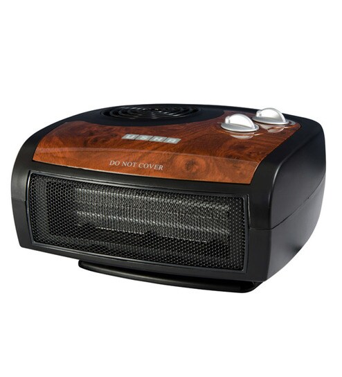 Usha Black Brown Fan Heater 1212 Ptc 1500 Watt With Adjustable Thermostat