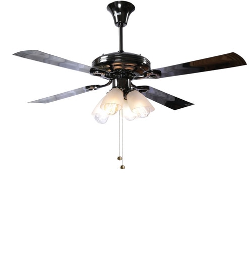 Buy Usha Fontana Lotus Black Chrome Ceiling Fan with Light ...