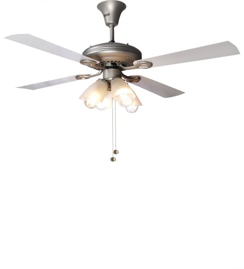 Usha Fontana White Chrome Ceiling Fan With Light