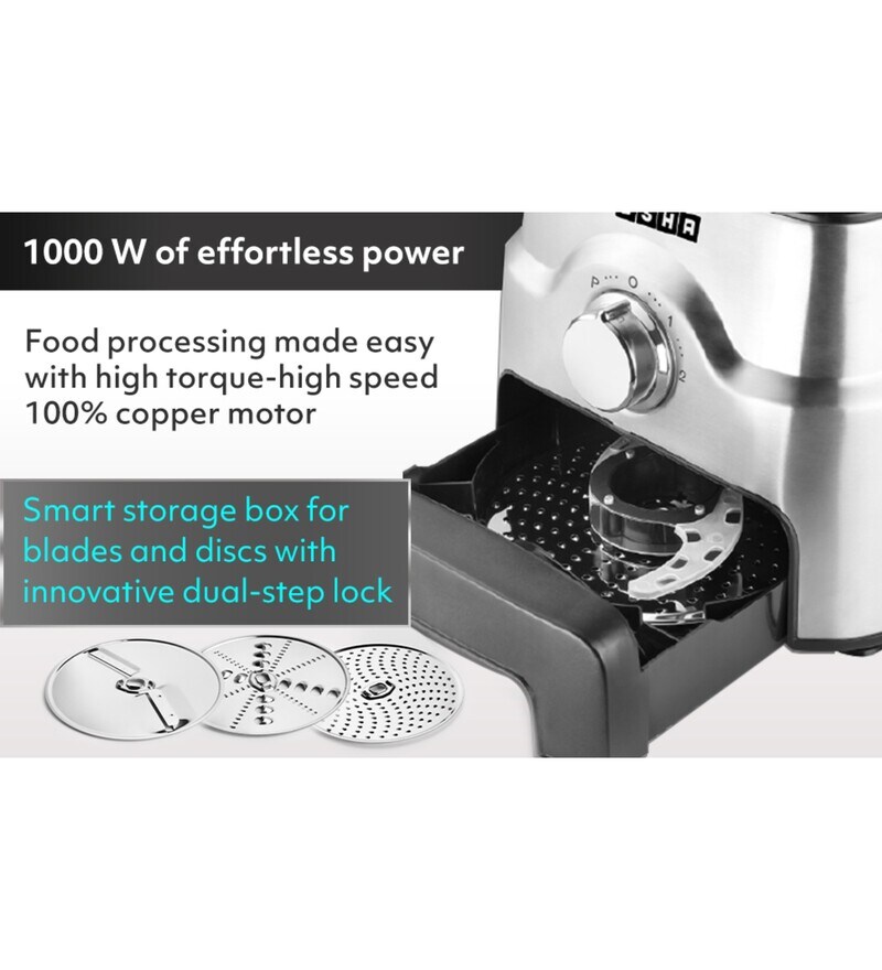 Buy Usha 3811 1000W Food Processor & Citures Juicer with13 Accessories