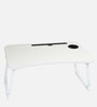 Usb Portable Table in White Finish