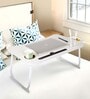 Usb Portable Table in White Finish