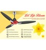 Usha Bloom Daffodil Goodbye Dust Ceiling Fan 1250 Mm (Sparkle Red & Black) Set of 2