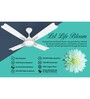 Usha Bloom Dahlia Goodbye Dust 1300 Mm 4 Blade Ceiling Fan (Sparkle White & Silver)