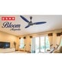 Usha Bloom Magnolia 1250 Mm 78 Watt Goodbye Dust Ceiling Fan with Anti Dust Feature(Sparkle Grey and Blue) Set of 2